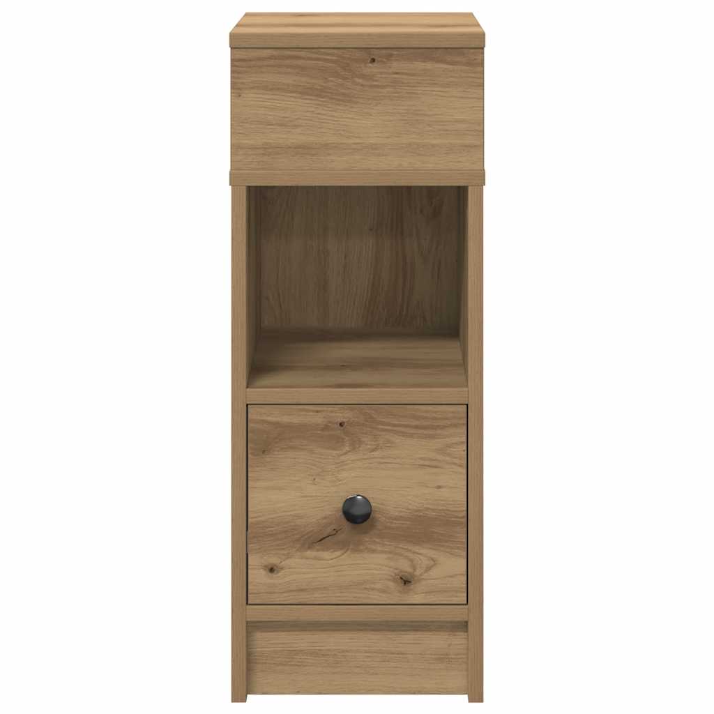 vidaXL Bedside Cabinet with Drawer Artisan Oak 25x31x66 cm 4