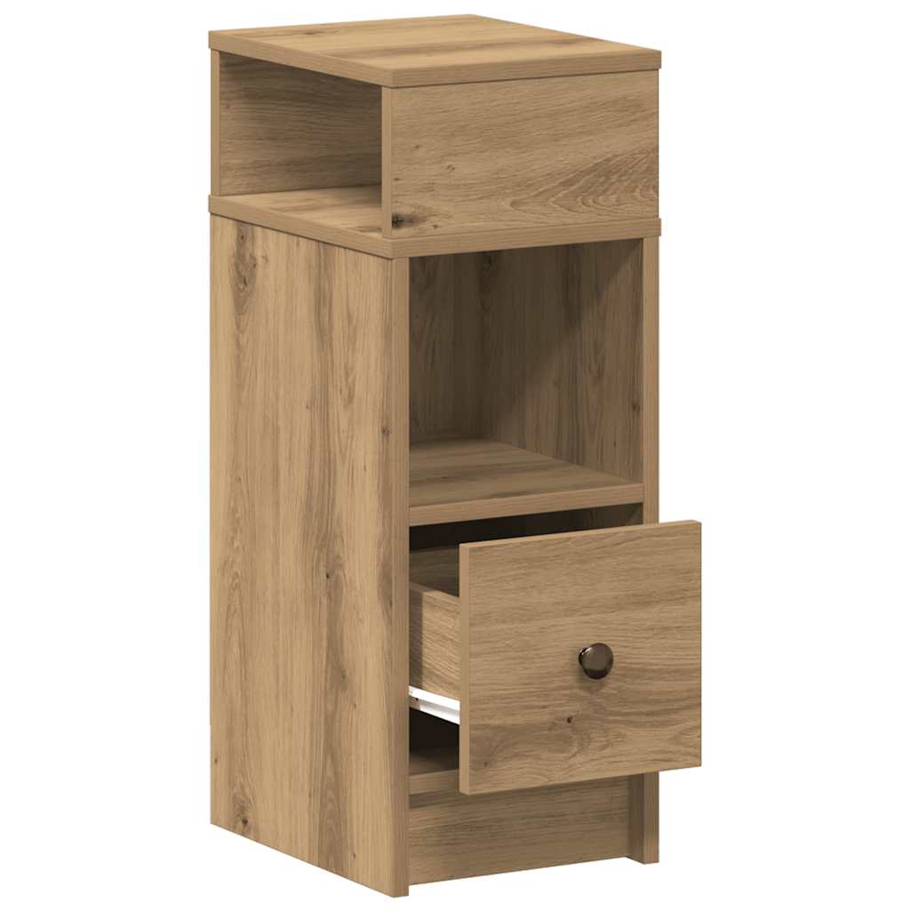 vidaXL Bedside Cabinet with Drawer Artisan Oak 25x31x66 cm 5