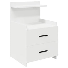 vidaXL Bedside Cabinet with 2 Drawers White 40x36,5x62 cm 2
