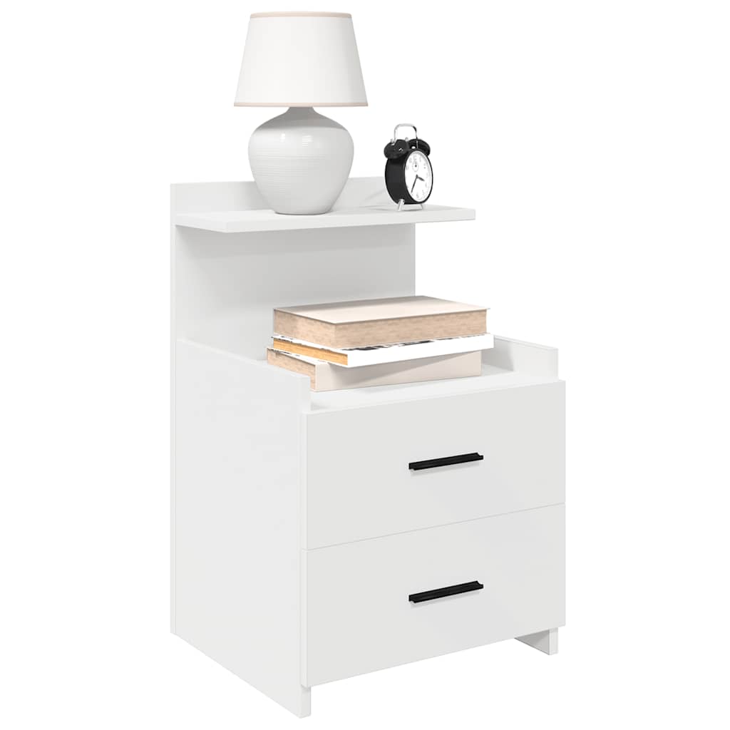 vidaXL Bedside Cabinet with 2 Drawers White 40x36,5x62 cm 1