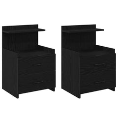 vidaXL Bedside Cabinets 2 pcs with 2 Drawers Black 40x36.5x62 cm 2