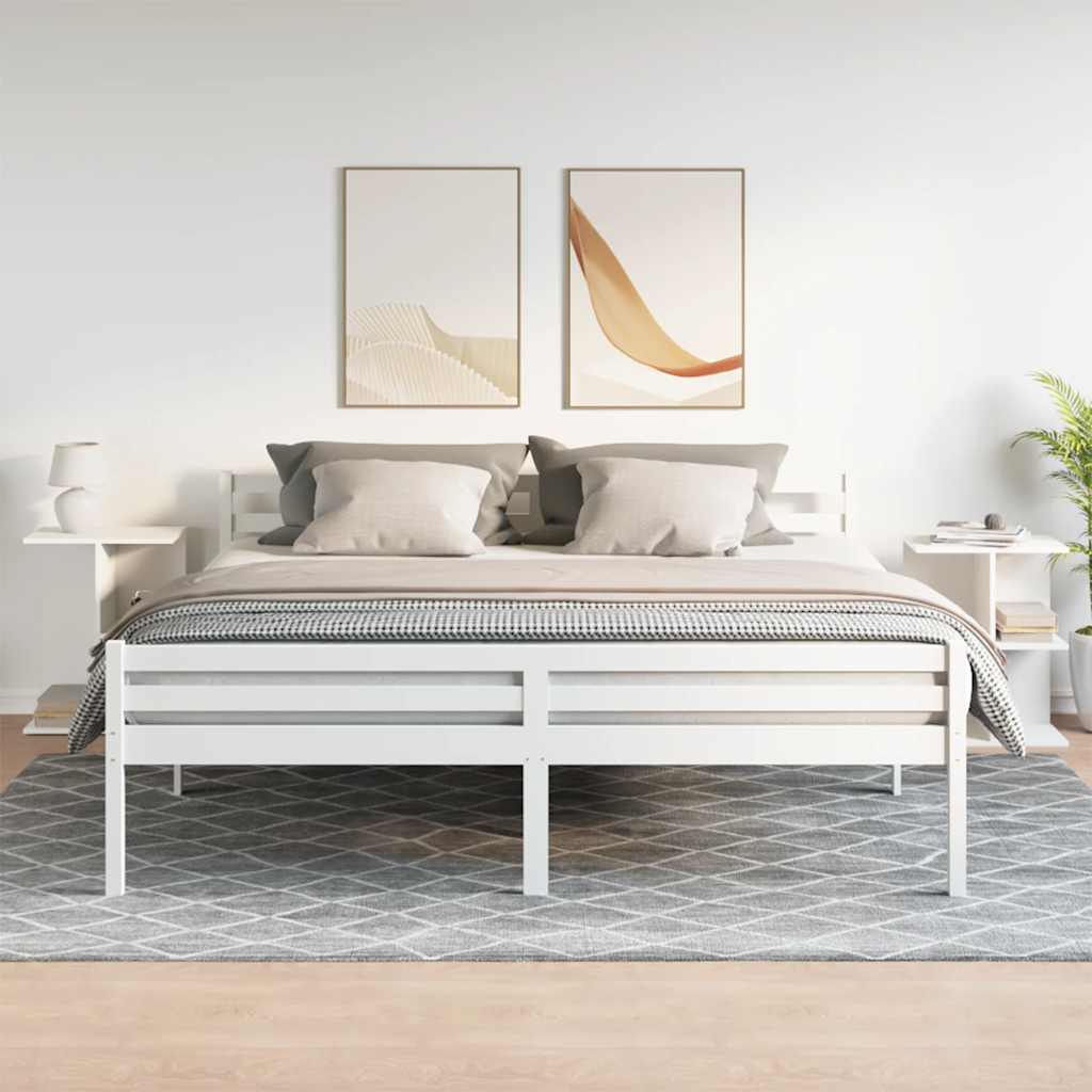 vidaXL Bedside Tables 2 pcs White 46.5x29x61 cm Engineered Wood 3