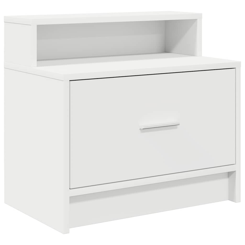 vidaXL Bedside Cabinet with Drawer White 51x31x47 cm 2