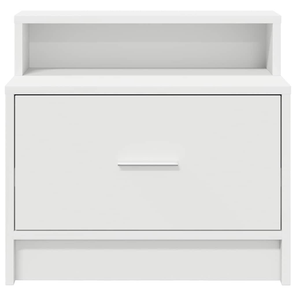 vidaXL Bedside Cabinet with Drawer White 51x31x47 cm 4