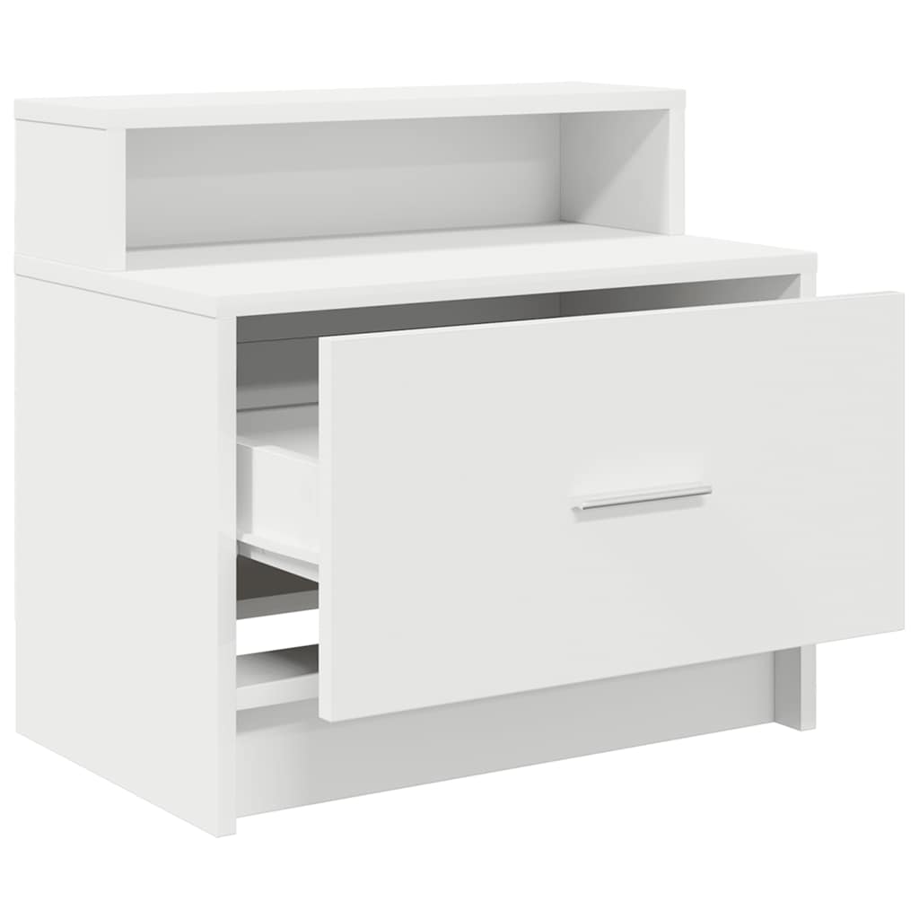 vidaXL Bedside Cabinet with Drawer White 51x31x47 cm 5
