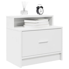 vidaXL Bedside Cabinet with Drawer White 51x31x47 cm 1