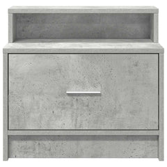 vidaXL Bedside Cabinet with Drawer Concrete Grey 51x31x47 cm 4