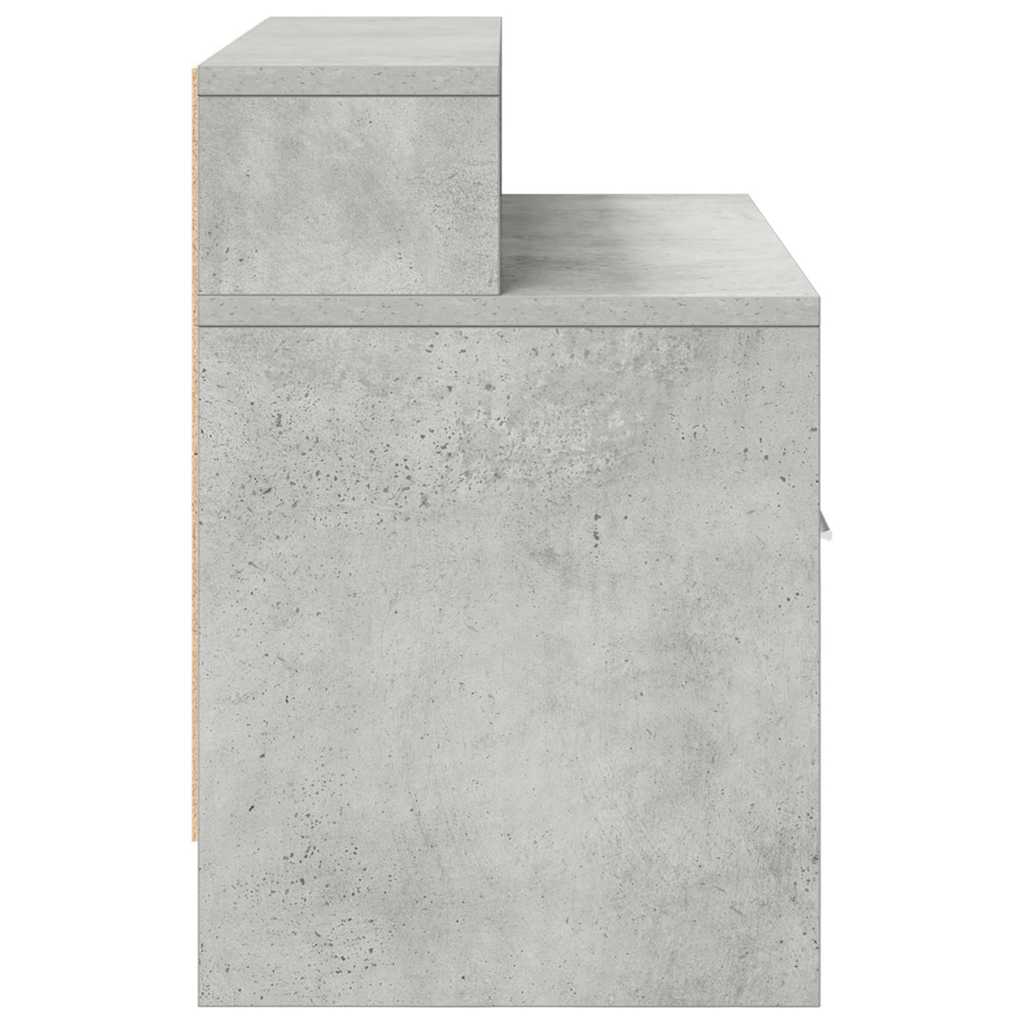 vidaXL Bedside Cabinet with Drawer Concrete Grey 51x31x47 cm 6