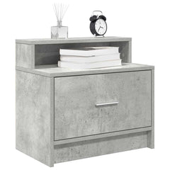 vidaXL Bedside Cabinet with Drawer Concrete Grey 51x31x47 cm 1