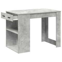 vidaXL Desk with Drawer and Shelf Concrete Grey 102x62x77.5 cm Engineered Wood 5