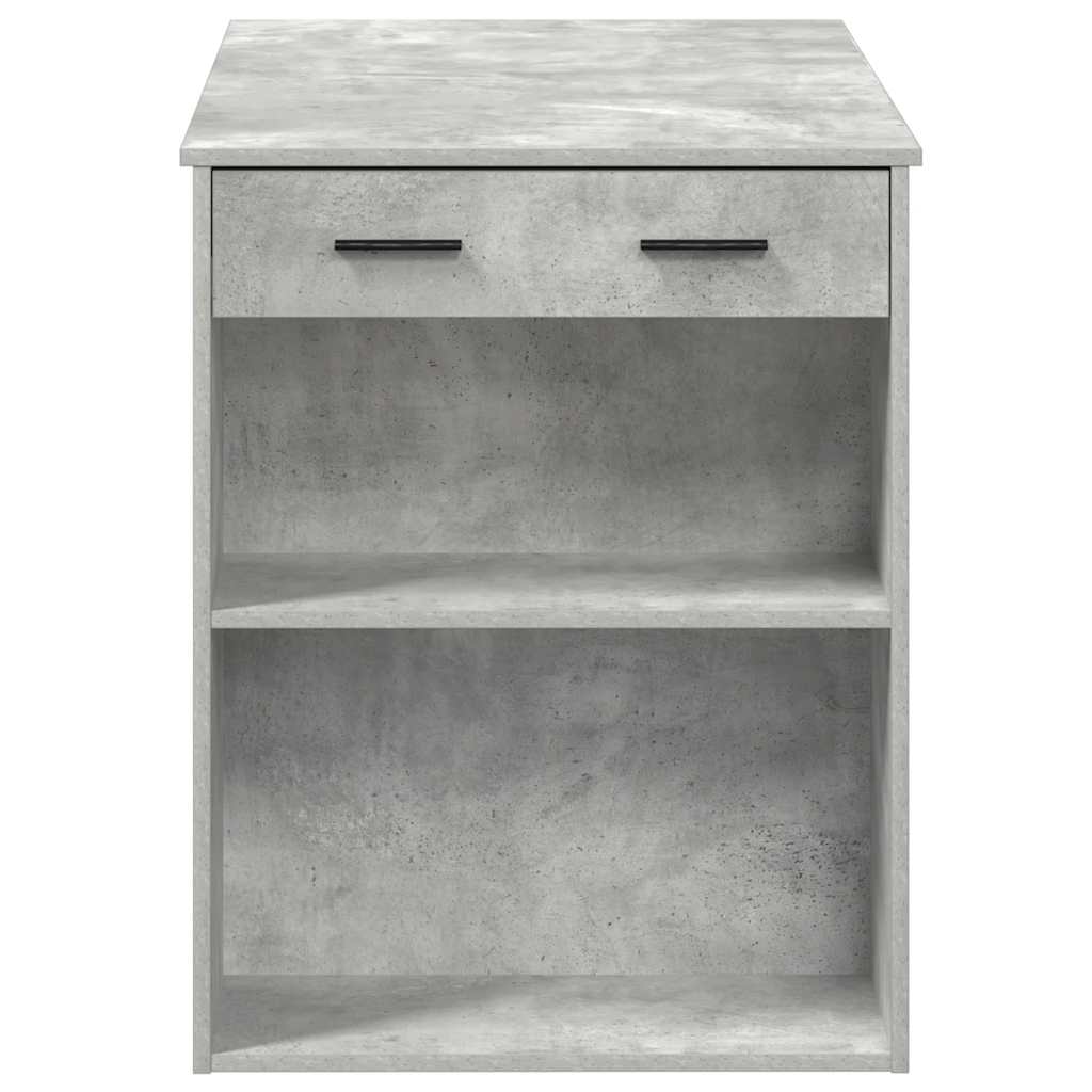 vidaXL Desk with Drawer and Shelf Concrete Grey 102x62x77.5 cm Engineered Wood 6