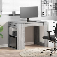 vidaXL Desk with Drawer and Shelf Grey Sonoma 102x62x77.5 cm Engineered Wood 3