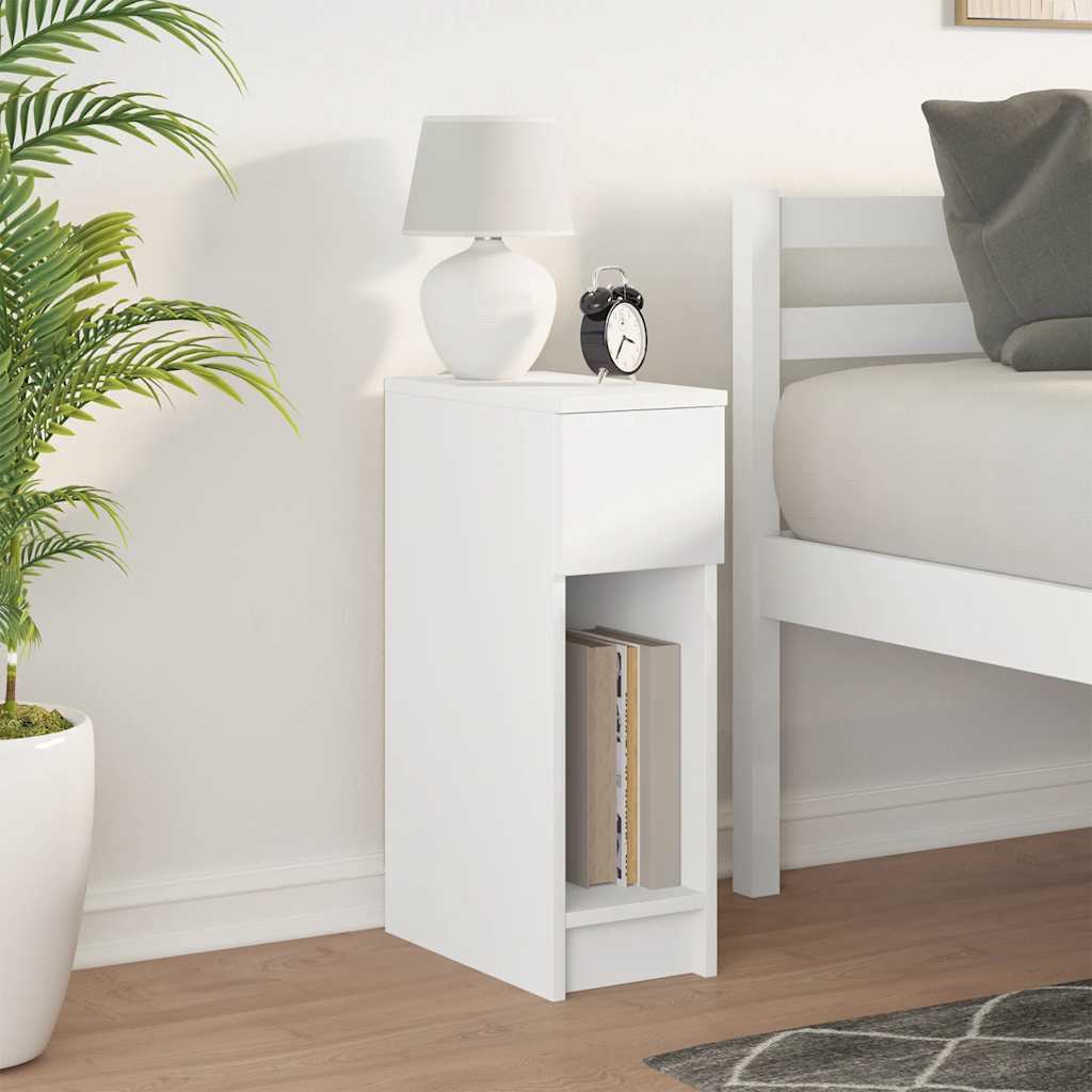 vidaXL Bedside Cabinet with Drawer White 20x36x60 cm 3