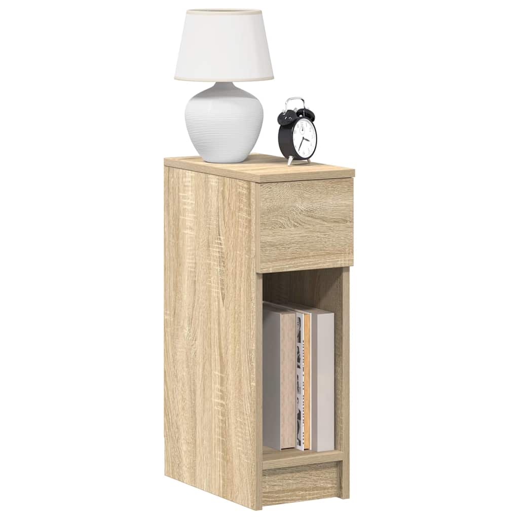 vidaXL Bedside Cabinet with Drawer Sonoma Oak 20x36x60 cm 1