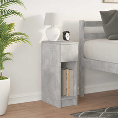 vidaXL Bedside Cabinet with Drawer Concrete Grey 20x36x60 cm 3