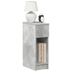 vidaXL Bedside Cabinet with Drawer Concrete Grey 20x36x60 cm 1