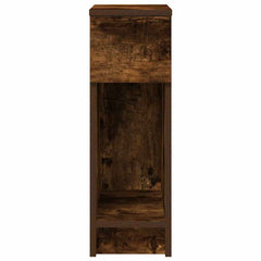 vidaXL Bedside Cabinets with Drawer 2 pcs Smoked Oak 20x36x60 cm 4