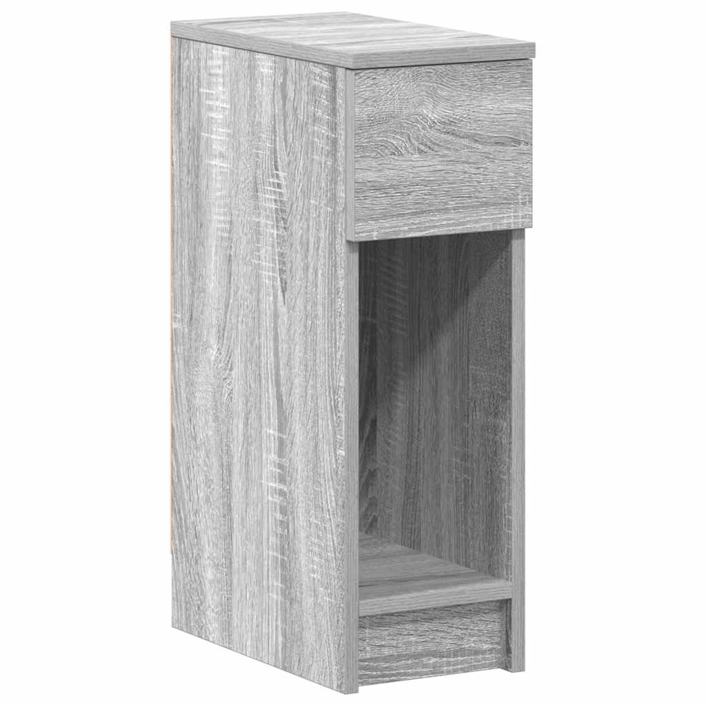 vidaXL Bedside Cabinet with Drawer Grey Sonoma 20x36x60 cm 2