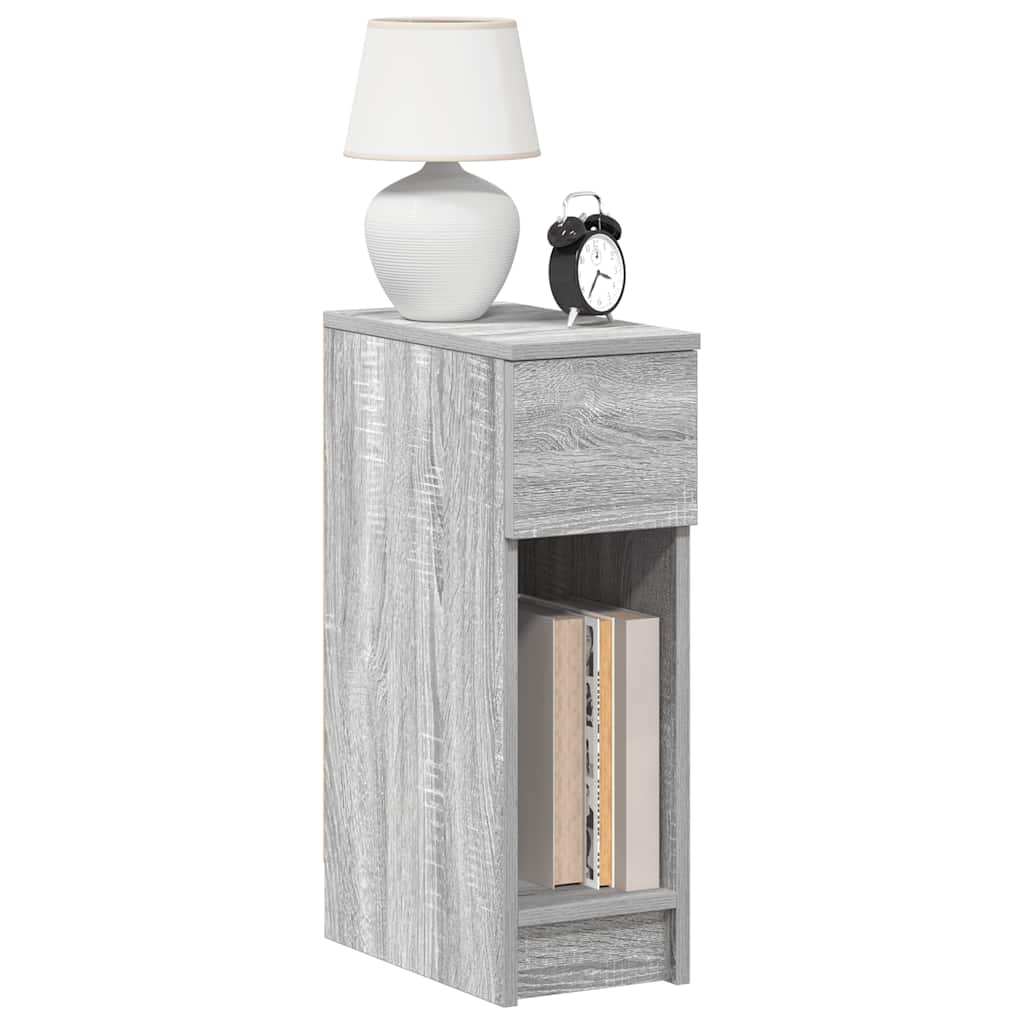 vidaXL Bedside Cabinet with Drawer Grey Sonoma 20x36x60 cm 1