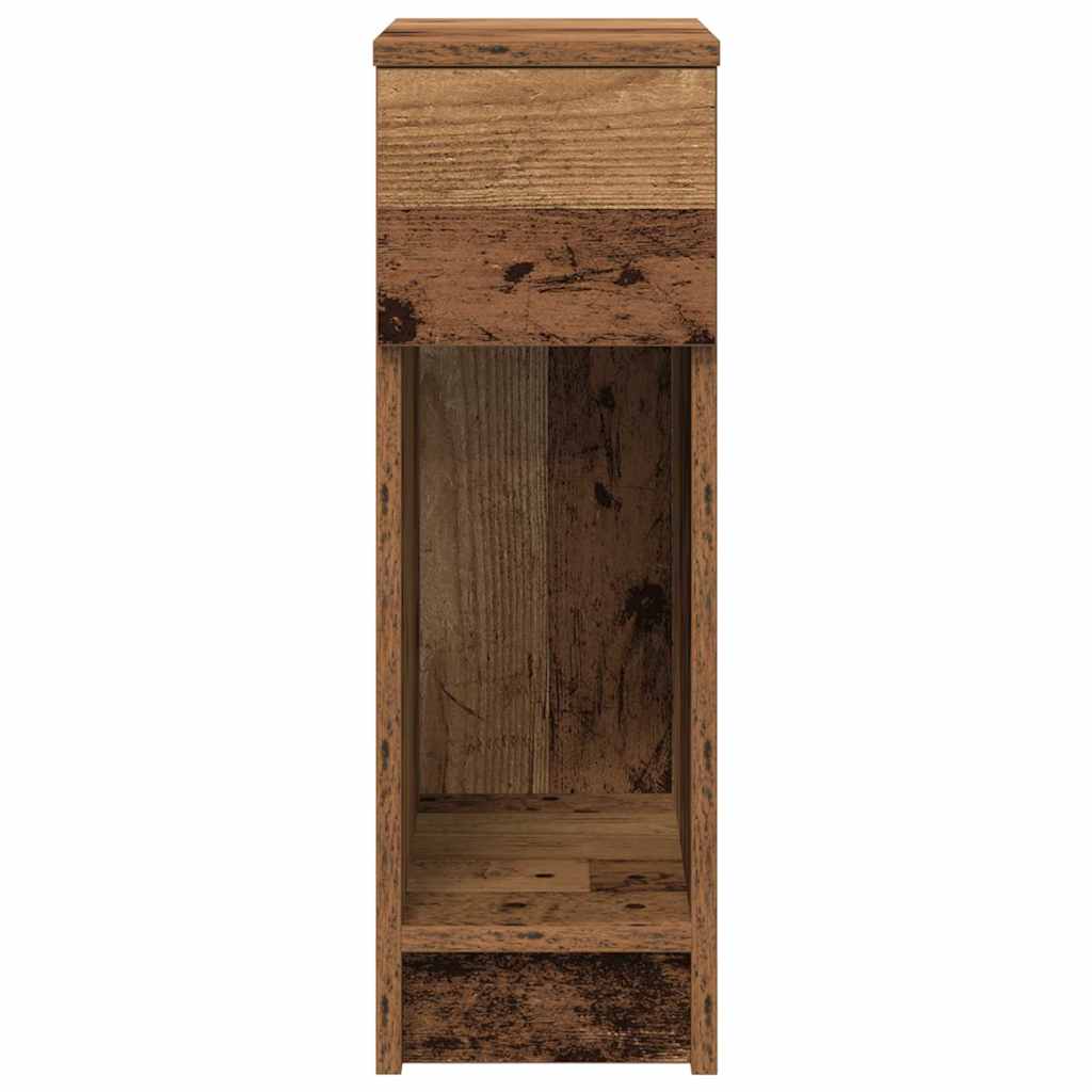 vidaXL Bedside Cabinet with Drawer Old Wood 20x36x60 cm 4
