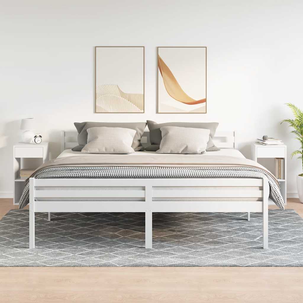 vidaXL Bedside Cabinets with Drawer 2 pcs White 35x34x66.5 cm 3