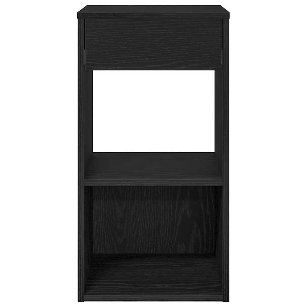 vidaXL Bedside Cabinet with Drawer Black Oak 35x34x66.5 cm 4