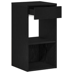 vidaXL Bedside Cabinet with Drawer Black Oak 35x34x66.5 cm 5