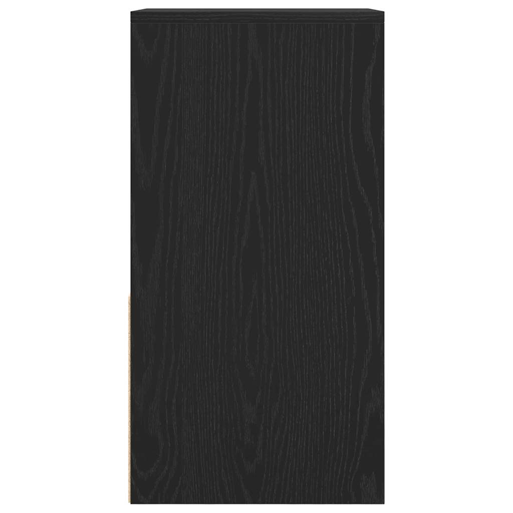 vidaXL Bedside Cabinet with Drawer Black Oak 35x34x66.5 cm 6