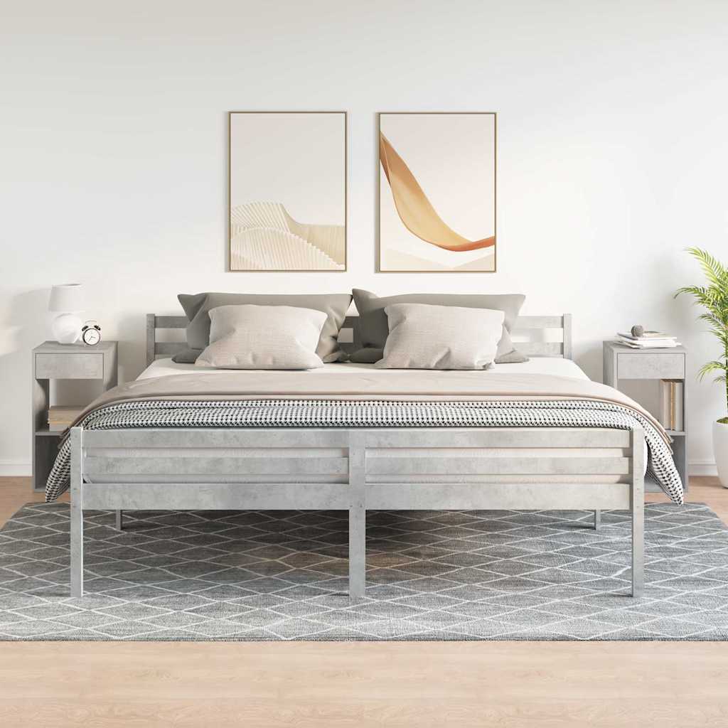 vidaXL Bedside Cabinets with Drawer 2 pcs Concrete Grey 35x34x66.5 cm 3