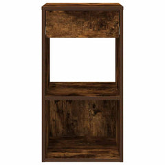 vidaXL Bedside Cabinet with Drawer Smoked Oak 35x34x66.5 cm 4