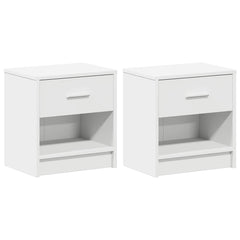 vidaXL Bedside Cabinets 2 pcs with Drawer White 39x28x41 cm 2