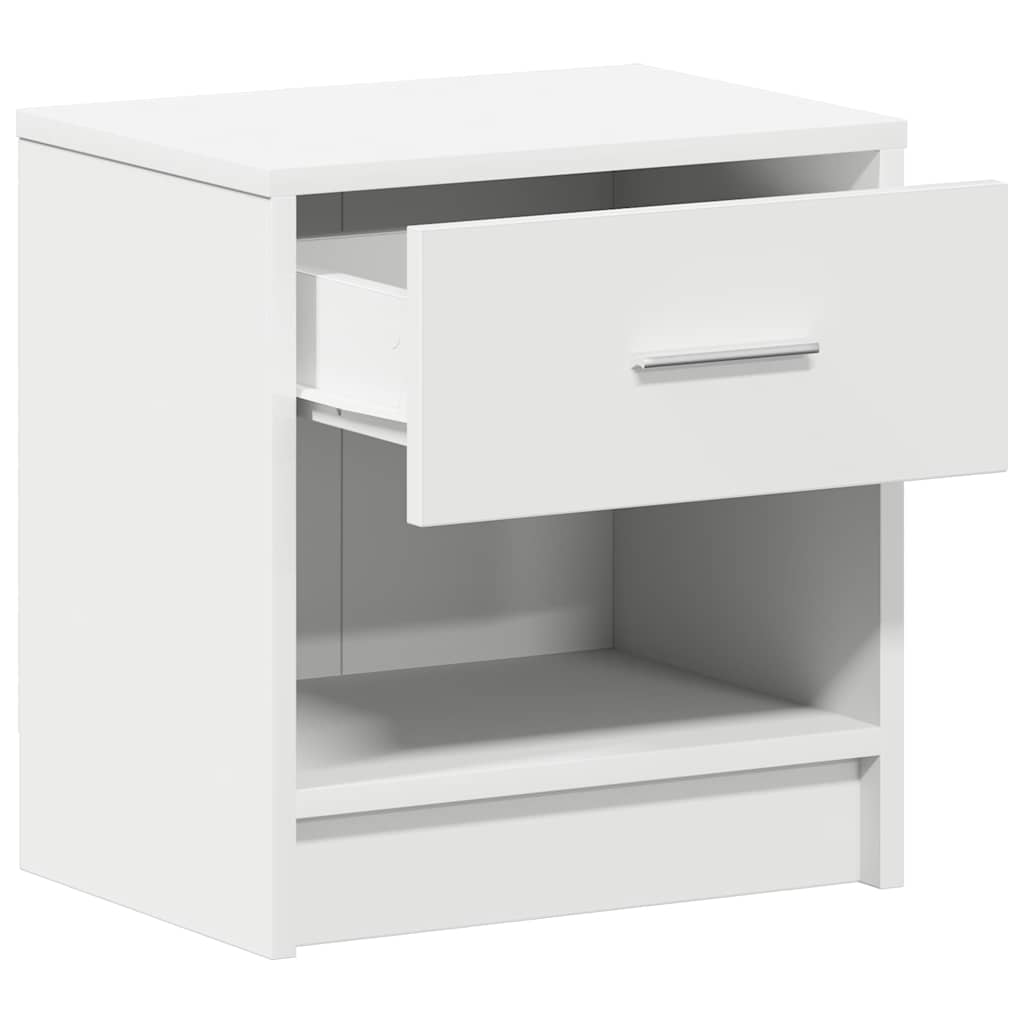 vidaXL Bedside Cabinets 2 pcs with Drawer White 39x28x41 cm 5