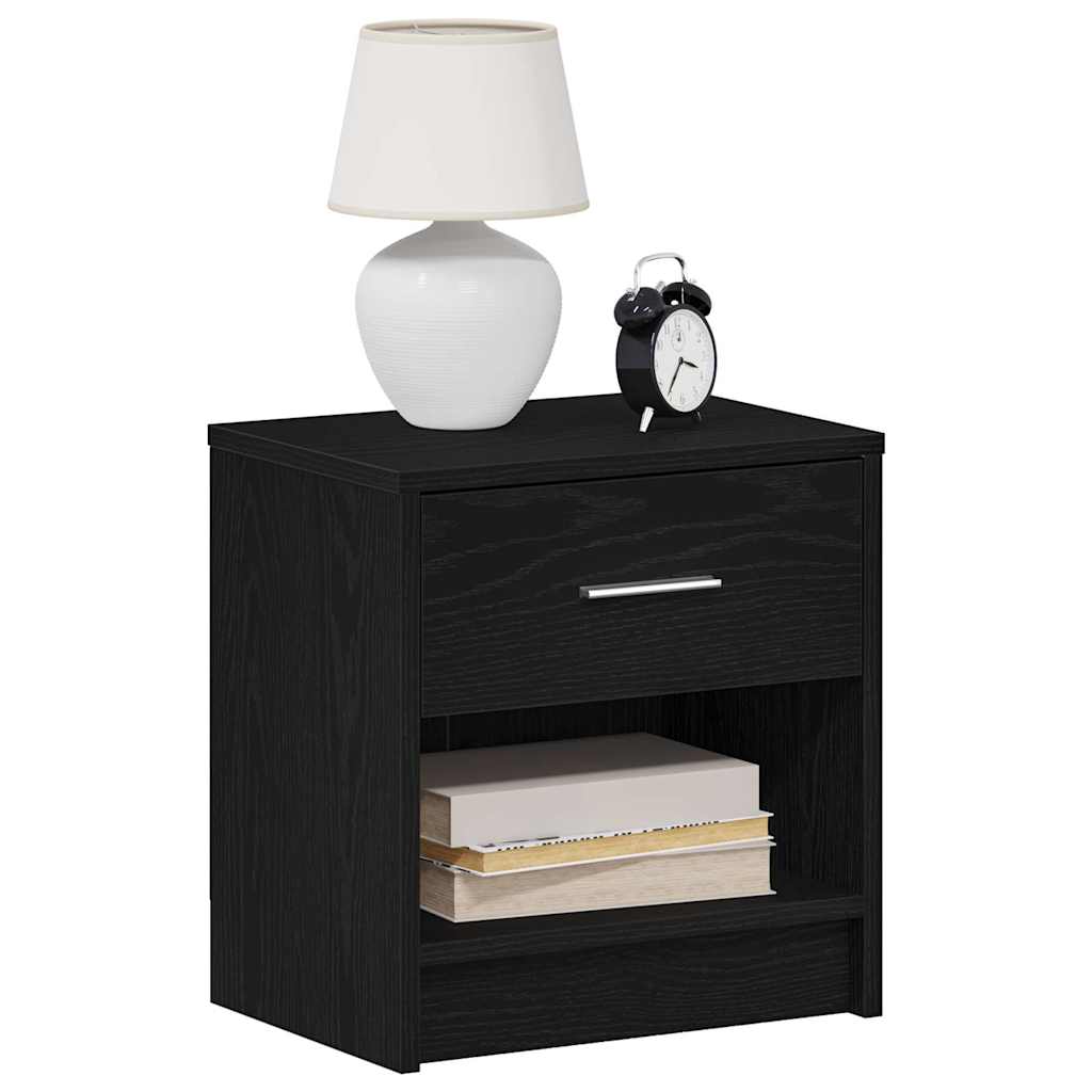 vidaXL Bedside Cabinets 2 pcs with Drawer Black 39x28x41 cm 3