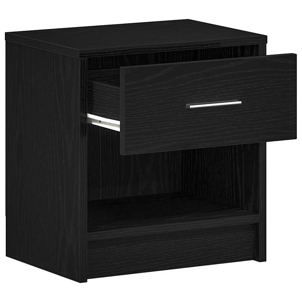 vidaXL Bedside Cabinets 2 pcs with Drawer Black 39x28x41 cm 5