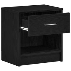 vidaXL Bedside Cabinets 2 pcs with Drawer Black 39x28x41 cm 5