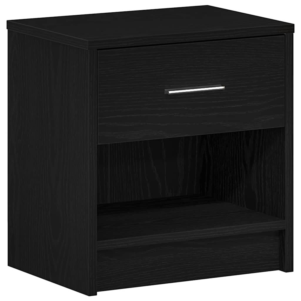 vidaXL Bedside Cabinets 2 pcs with Drawer Black 39x28x41 cm 6