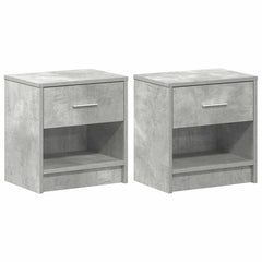 vidaXL Bedside Cabinets 2 pcs with Drawer Concrete Grey 39x28x41 cm 2