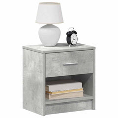vidaXL Bedside Cabinets 2 pcs with Drawer Concrete Grey 39x28x41 cm 3