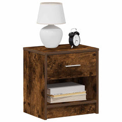 vidaXL Bedside Cabinets 2 pcs with Drawer Smoked Oak 39x28x41 cm 3