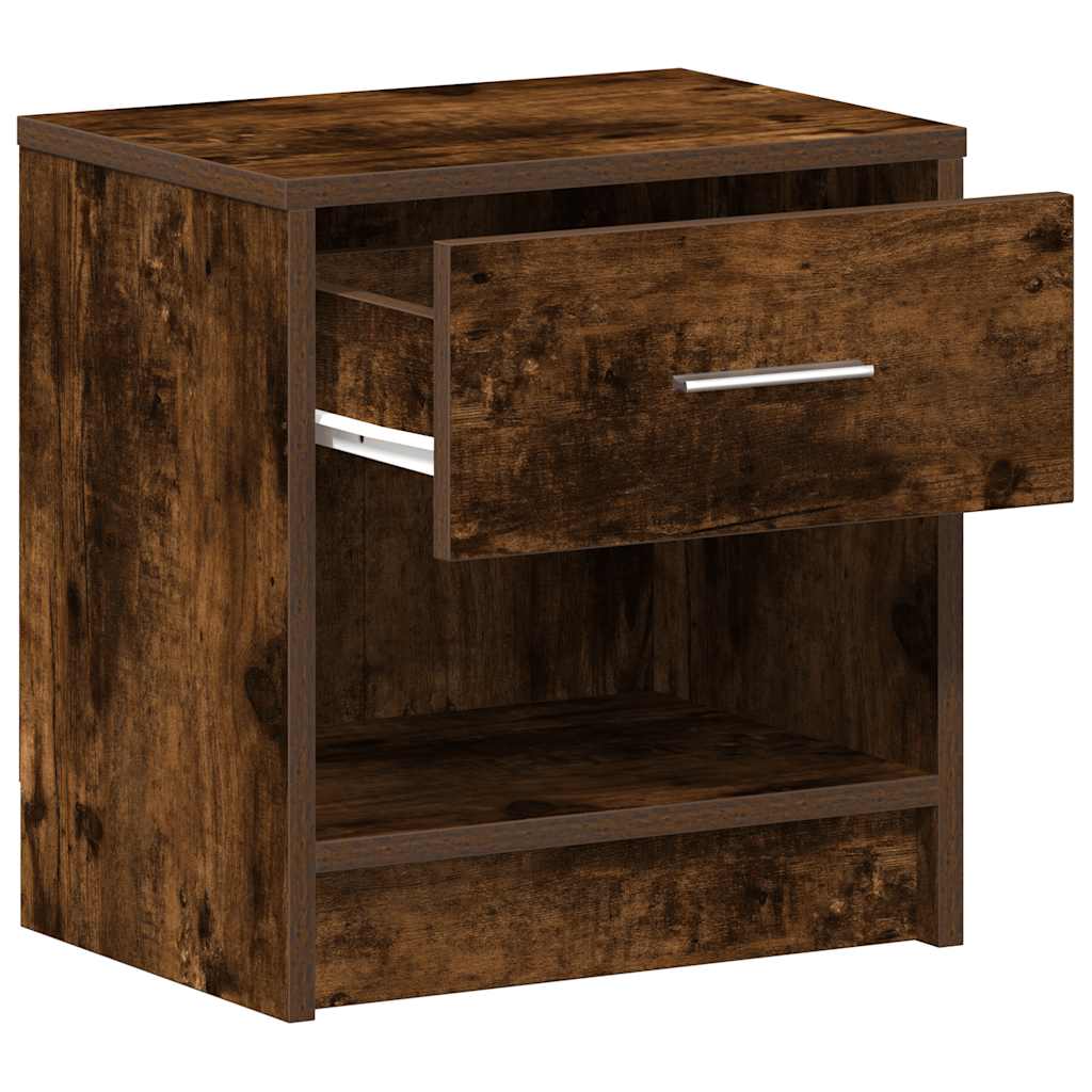 vidaXL Bedside Cabinets 2 pcs with Drawer Smoked Oak 39x28x41 cm 5