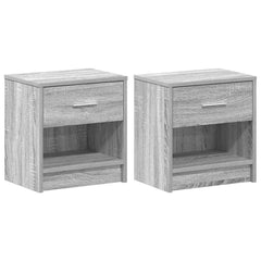 vidaXL Bedside Cabinets 2 pcs with Drawer Grey Sonoma 39x28x41 cm 2