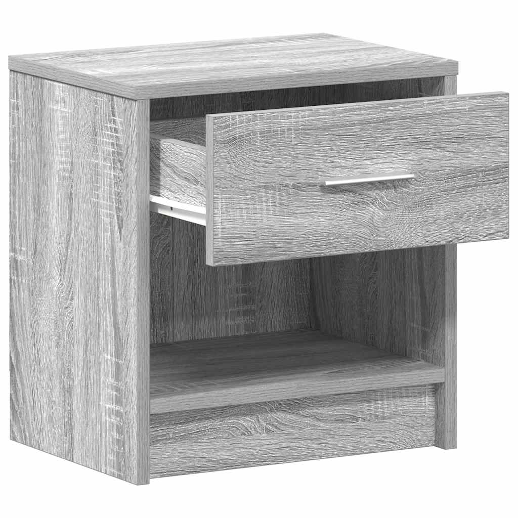 vidaXL Bedside Cabinets 2 pcs with Drawer Grey Sonoma 39x28x41 cm 5