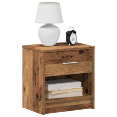 vidaXL Bedside Cabinets 2 pcs with Drawer Old Wood 39x28x41 cm 3