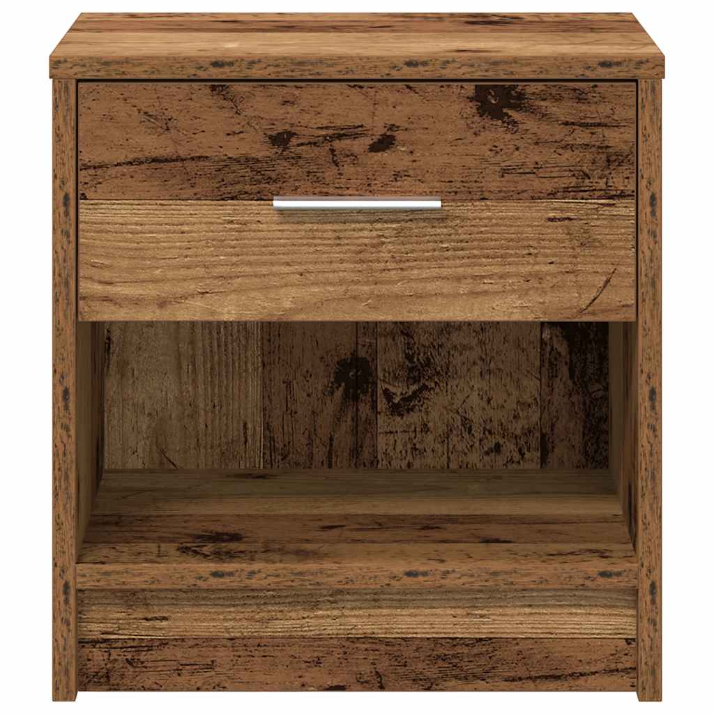 vidaXL Bedside Cabinets 2 pcs with Drawer Old Wood 39x28x41 cm 4