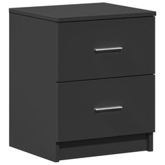 vidaXL Bedside Cabinet with 2 Drawers Black 40x36x50 cm 2