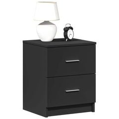 vidaXL Bedside Cabinet with 2 Drawers Black 40x36x50 cm 1