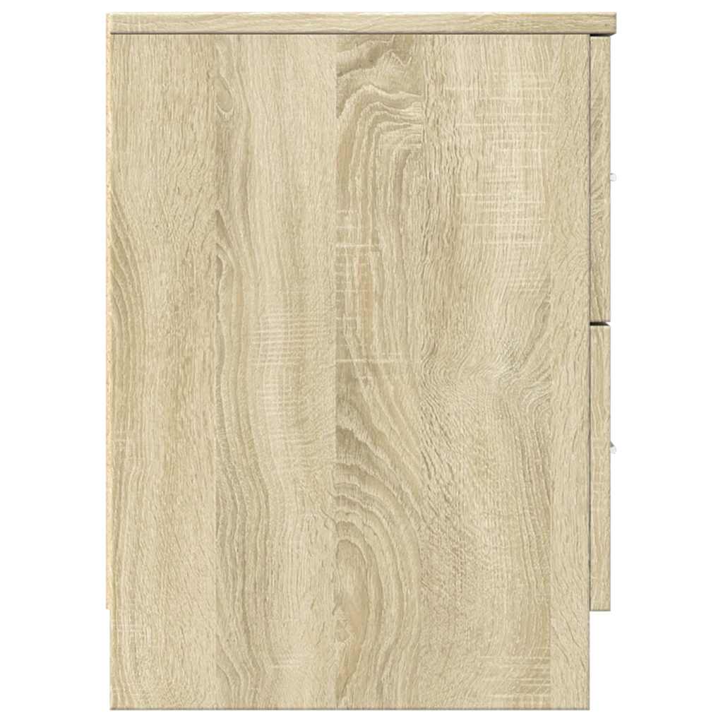 vidaXL Bedside Cabinet with 2 Drawers Sonoma Oak 40x36x50 cm 6