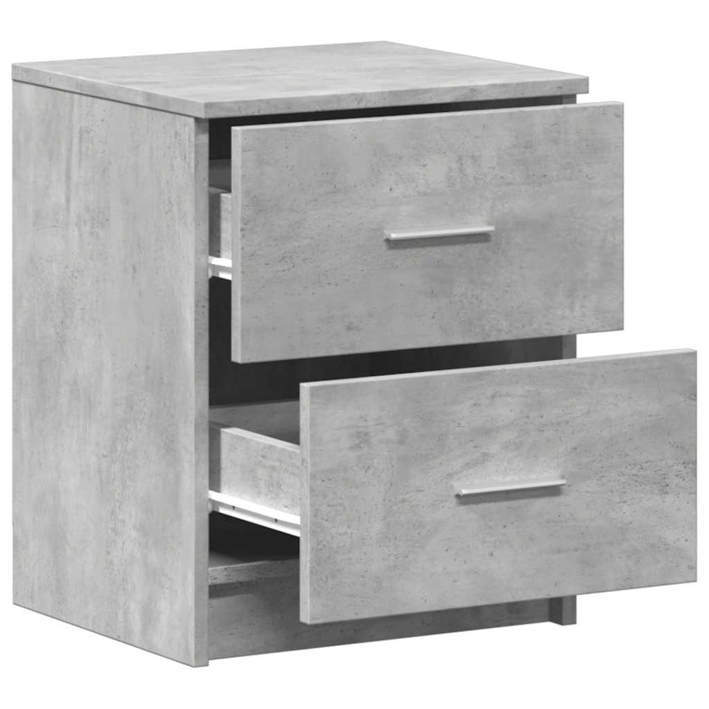 vidaXL Bedside Cabinet with 2 Drawers Concrete Grey 40x36x50 cm 5