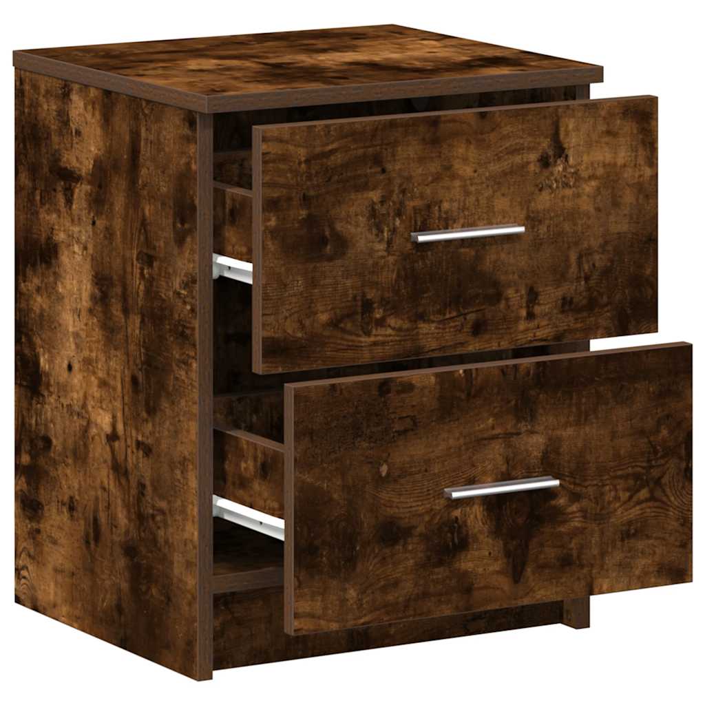vidaXL Bedside Cabinet with 2 Drawers Smoked Oak 40x36x50 cm 5