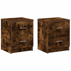 vidaXL Bedside Cabinets 2 pcs with 2 Drawers Smoked Oak 40x36x50 cm 2